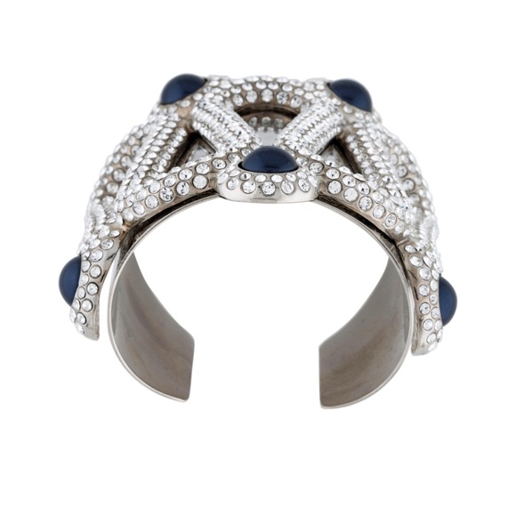 Rare K.L Swarovski Atelier Silver Blue Mysterious Snake Cuff. M - Picture 10 of 10